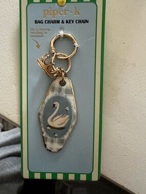 Piper•k Swan Bag Charm in Blue and Gold